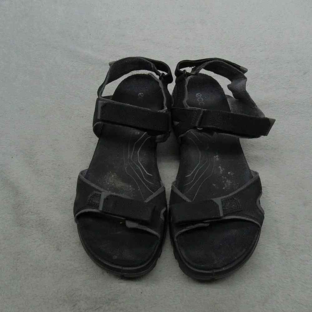 ECCO Mens 7 Yucatan Sandals Black Leather Adjustable Strap‎ Hiking Outdoor EU40